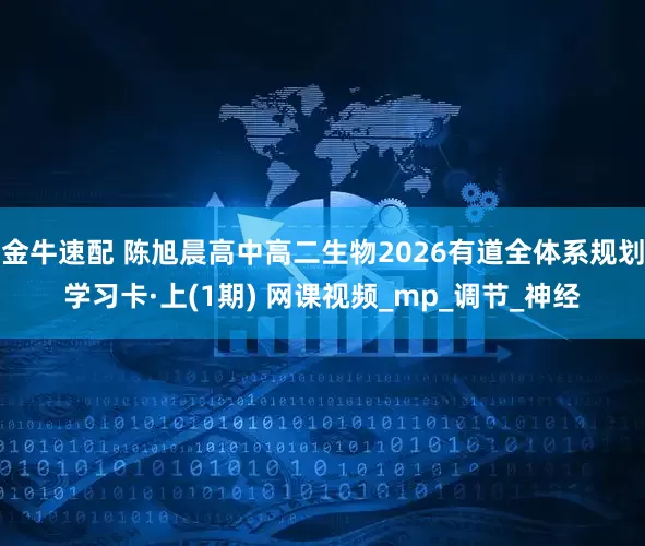 金牛速配 陈旭晨高中高二生物2026有道全体系规划学习卡·上(1期) 网课视频_mp_调节_神经