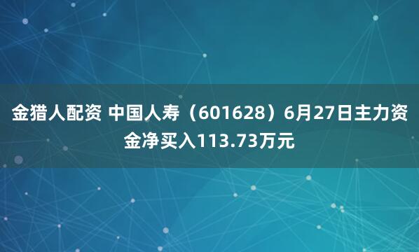 金猎人配资 中国人寿（601628）6月27日主力资金净买入113.73万元